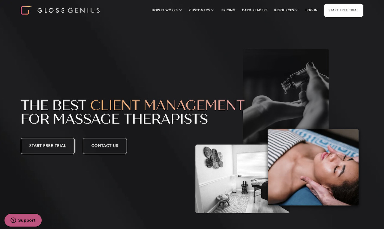 GlossGenius for massage therapists