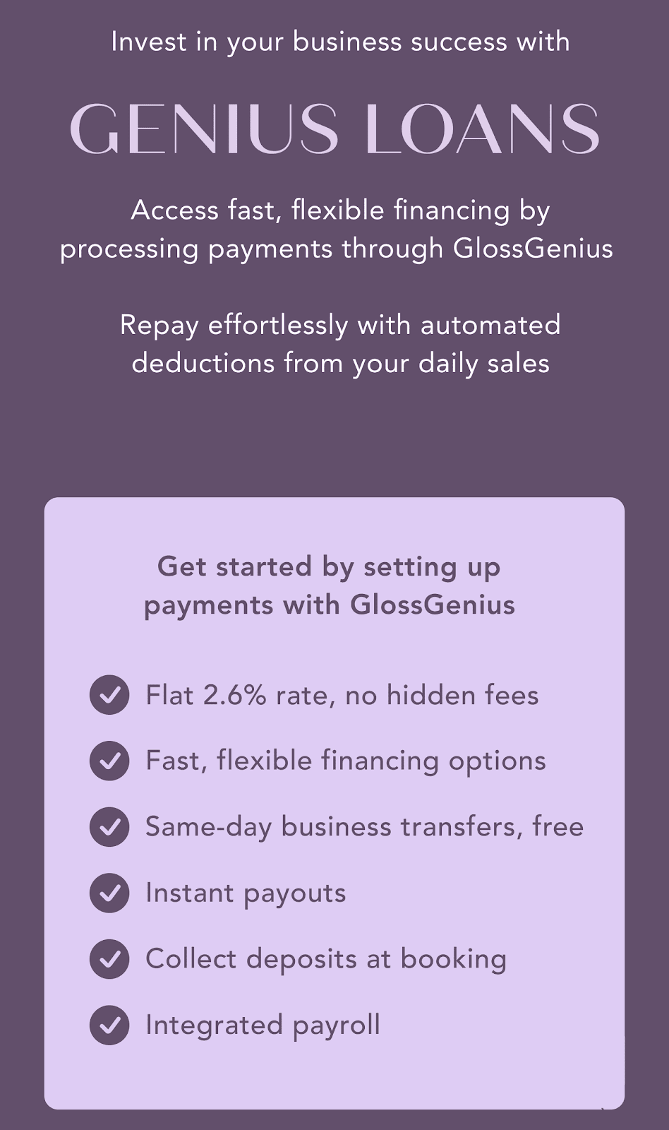 Description of how Genius Loans work